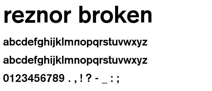 Reznor Broken font